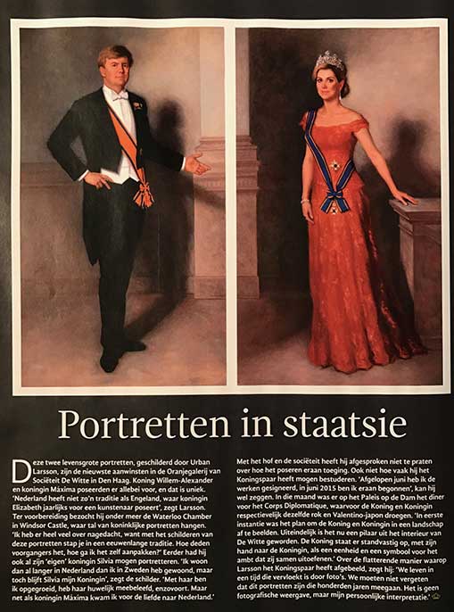 Media-aandacht voor de staatsieportretten van Willem- Alexander en Maxima die een plaats krijgen in de Sociëteit De Witte in Den Haag. 